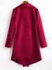 Belted Wool Blend Asymmetrical Coat -  