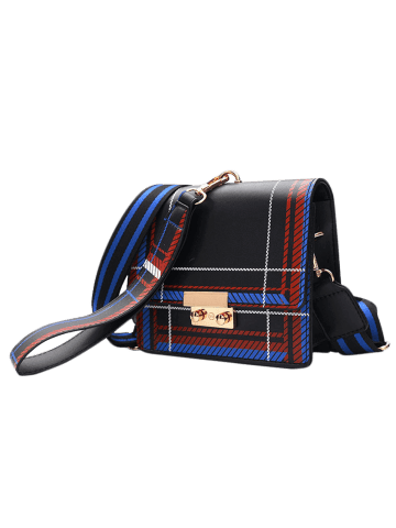 Outfit Plaid Color Block Handbag With Strap