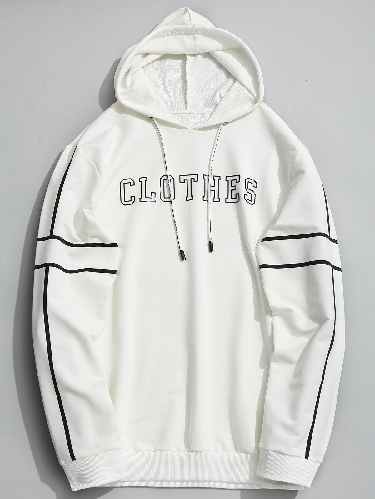 

Clothes Graphic Striped Hoodie, White