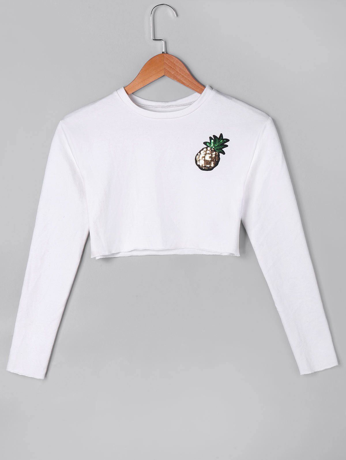 

Sequine Pineapple Crop Top, White
