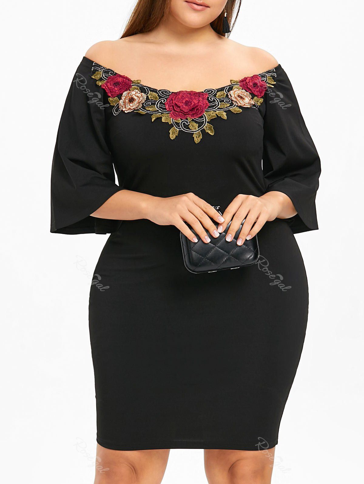 2019 plus size flounce off the shoulder dress