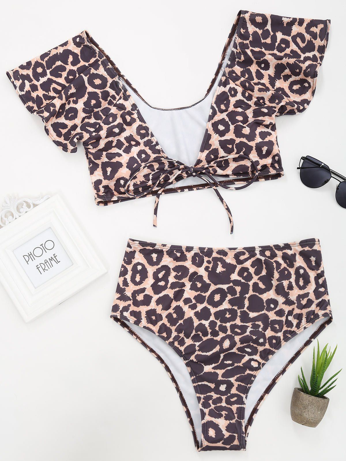 

Leopard High Waisted Bikini Set, Leopard print pattern