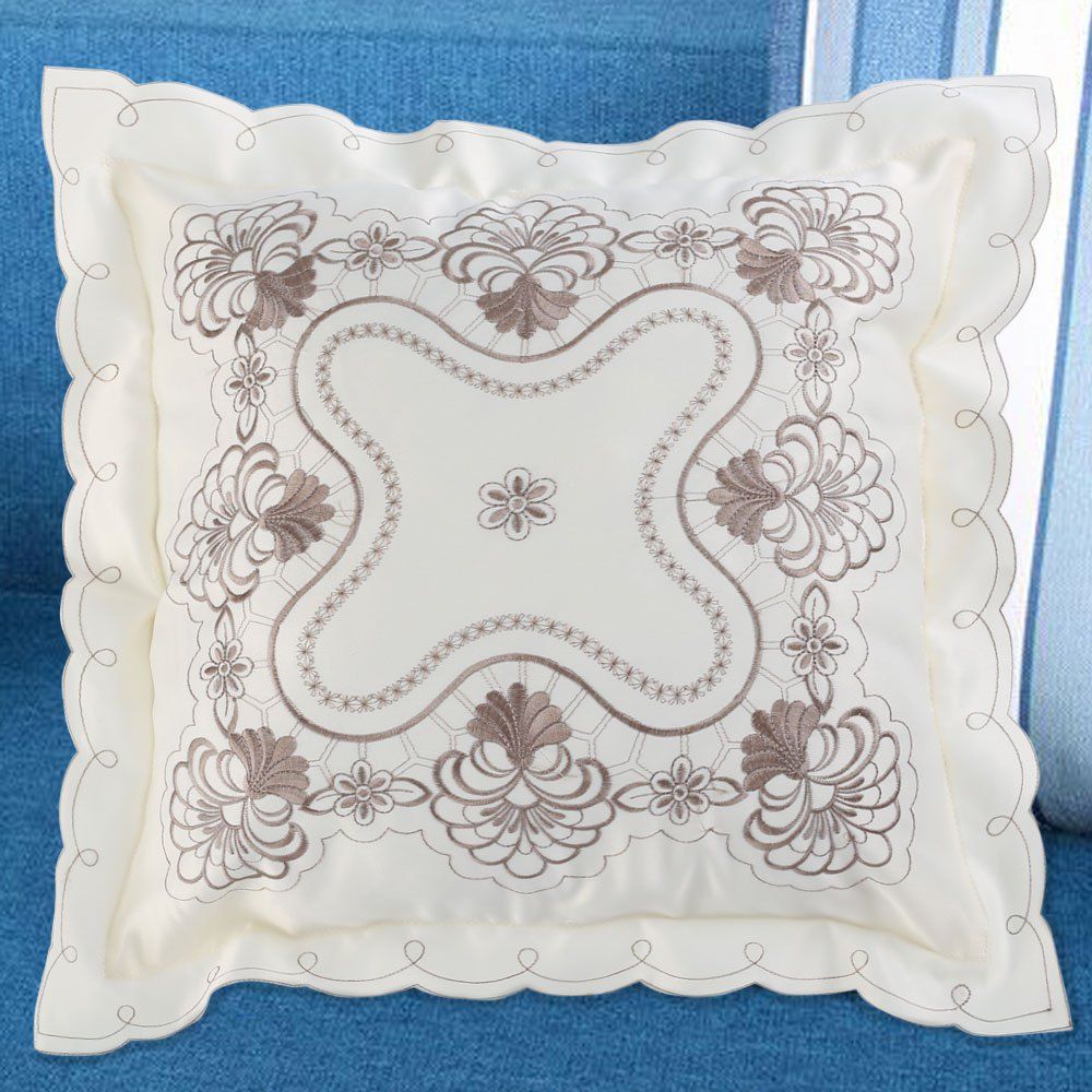 

Polyester Embroidered Decorative Throw Pillow Case, Colormix