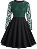 Vintage Leaf Lace Panel Dress -  
