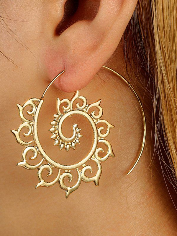 

Metal Unique Earrings, Golden