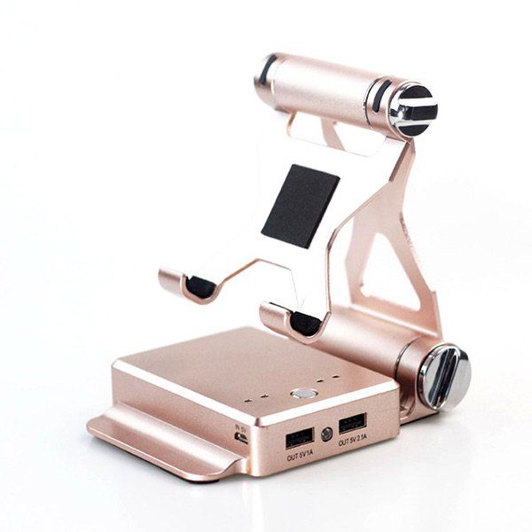 

3 In 1 Bluetooth Speaker 5200mAh Power Bank with Phone Holder, Rose gold