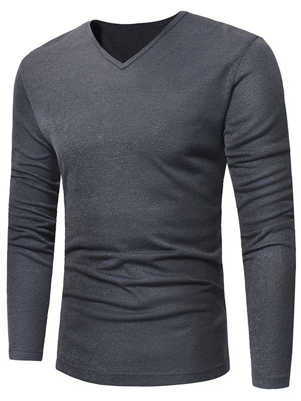 

V Neck Pullover Sweater, Deep gray