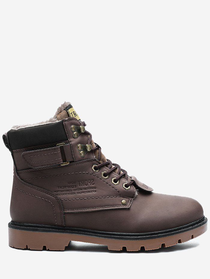 

Round Toe Faux-fur Lined Chukka Boots, Brown