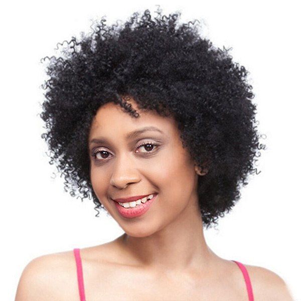 [25 OFF] Short Side Fringe Shaggy Afro Curly Synthetic Wig Rosegal