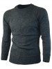 Ribbed Edge Knitted Crew Neck Sweater -  