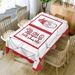Christmas Santa Claus Print Fabric Waterproof Table Cloth -  