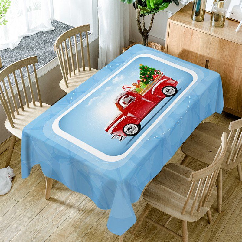 

Christmas Car Tree Print Fabric Waterproof Table Cloth, Colormix