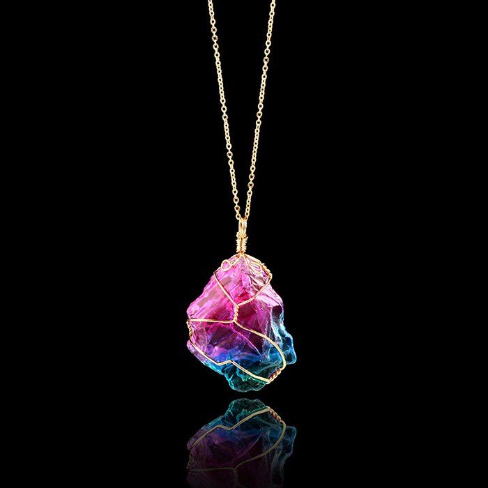 

1PC Irregular Paint Splatter Random Shape Stone Necklace, Colormix