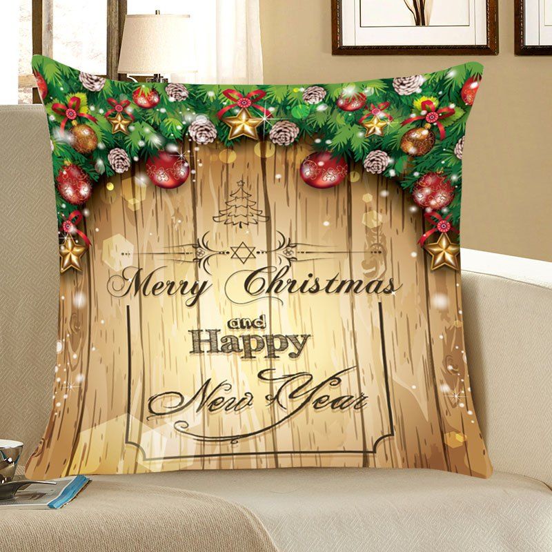 

Merry Christmas Decorations Pattern Throw Pillow Case, Colorful