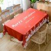 Christmas Greetings Print Fabric Waterproof Table Cloth -  