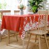 Christmas Greetings Print Fabric Waterproof Table Cloth -  