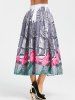 Streetscape Print Pleated Midi Dress -  