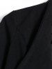 Leather Zipper Panel Plus Size Draped  Blazer -  