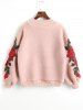 Sweat-shirt en Peau de Mouton à Applique Florale -  