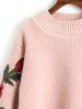 Sweat-shirt en Peau de Mouton à Applique Florale -  