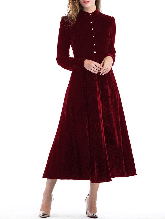 velvet mid length dress