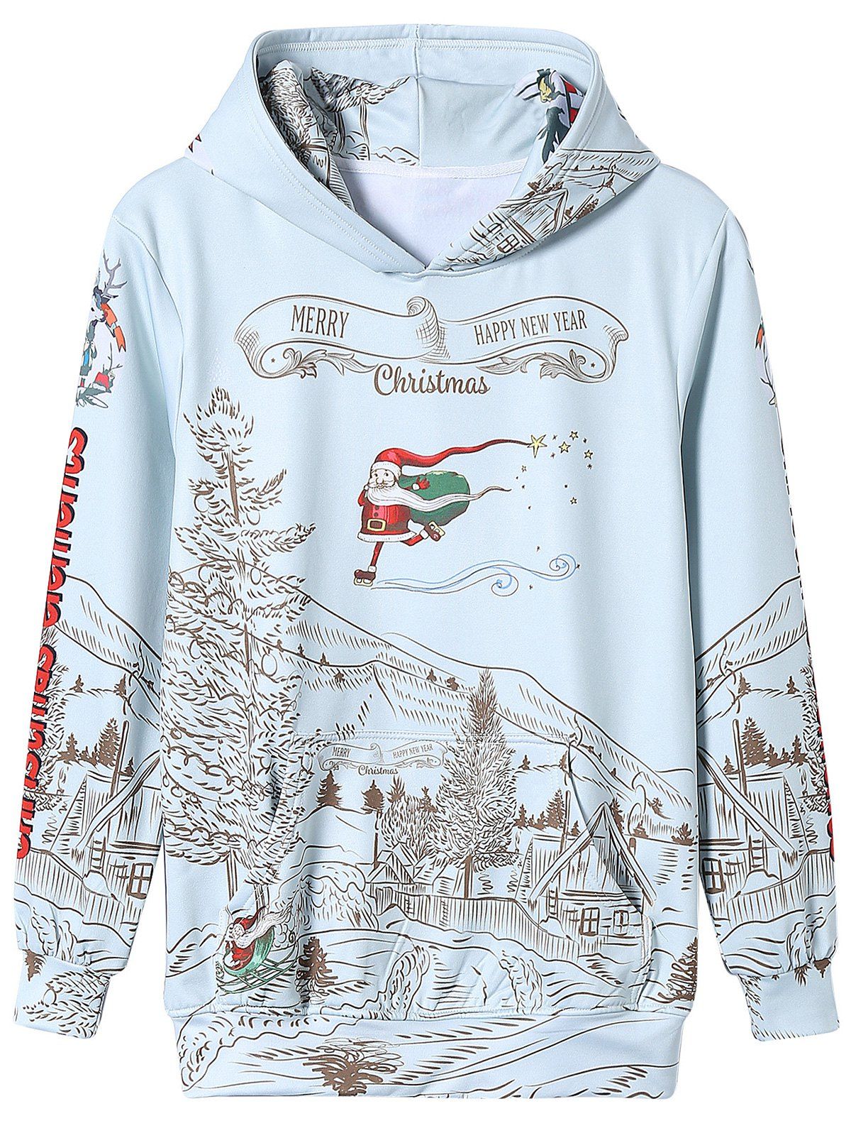 

Christmas Cartoon 3D Print Pullover Hoodie, Colormix