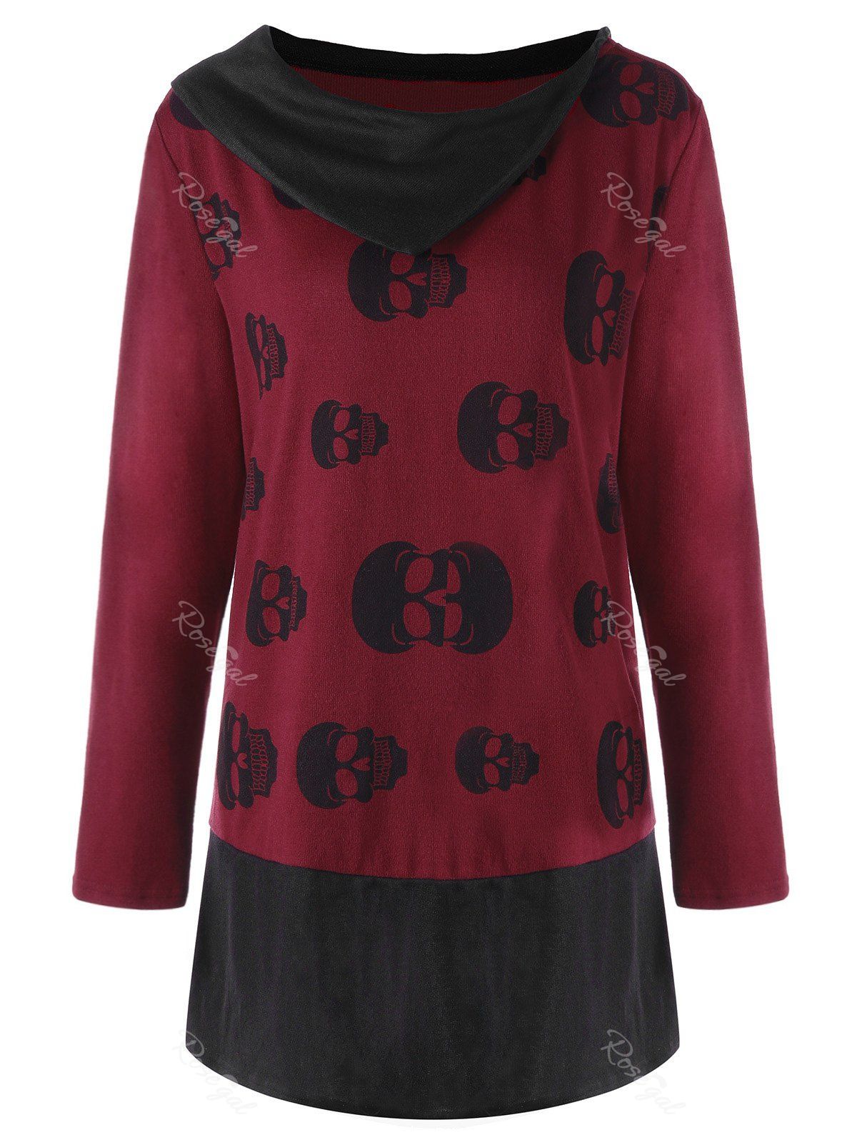 

Plus Size Skulls Tunic Top, Deep red