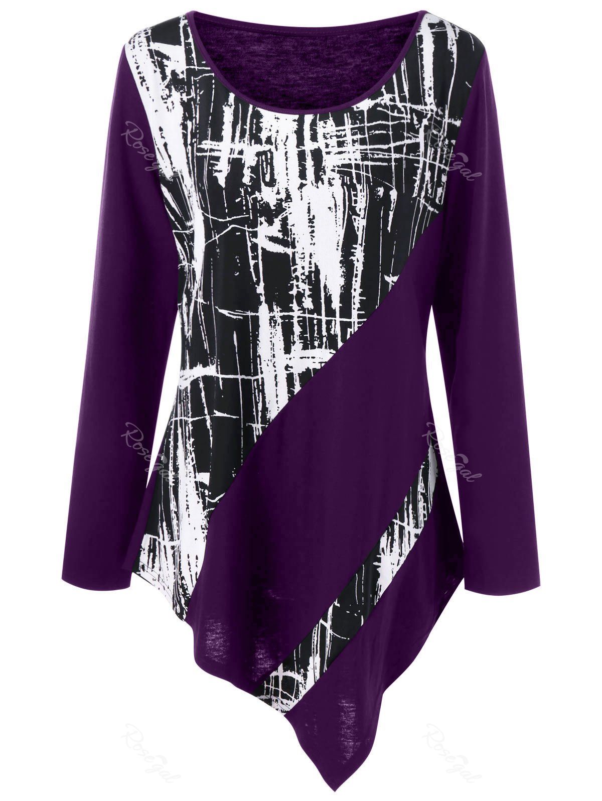 

Plus Size Monochrome Asymmetric Tunic Top, Concord
