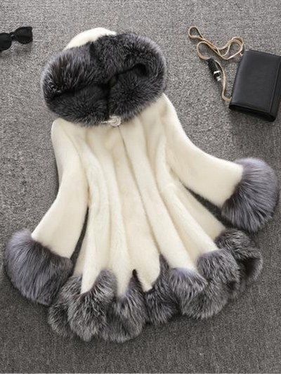 

Faux Fur Hooded Coat, White