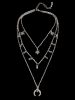 Rhinestone Layered Tribal Moon Sun Necklace -  