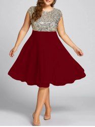 Flounce Plus Size Sparkly Sequin Cocktail Dress -