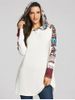 Tribal Totem Print Panel Hooded Knit Top -  
