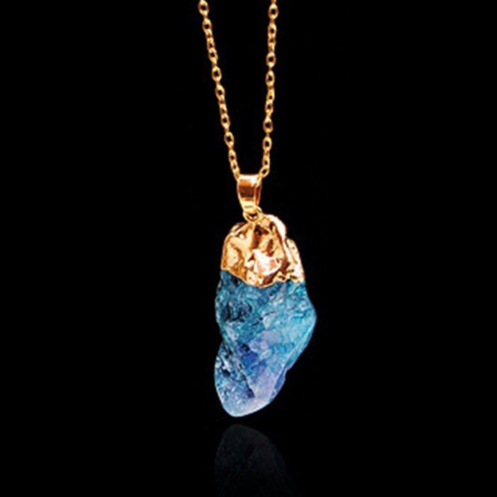 

Random Shape Irregular Natural Stone Necklace, Blue