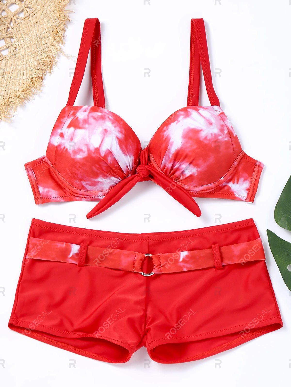 

Push Up Tie Dye Bikini Set, Red