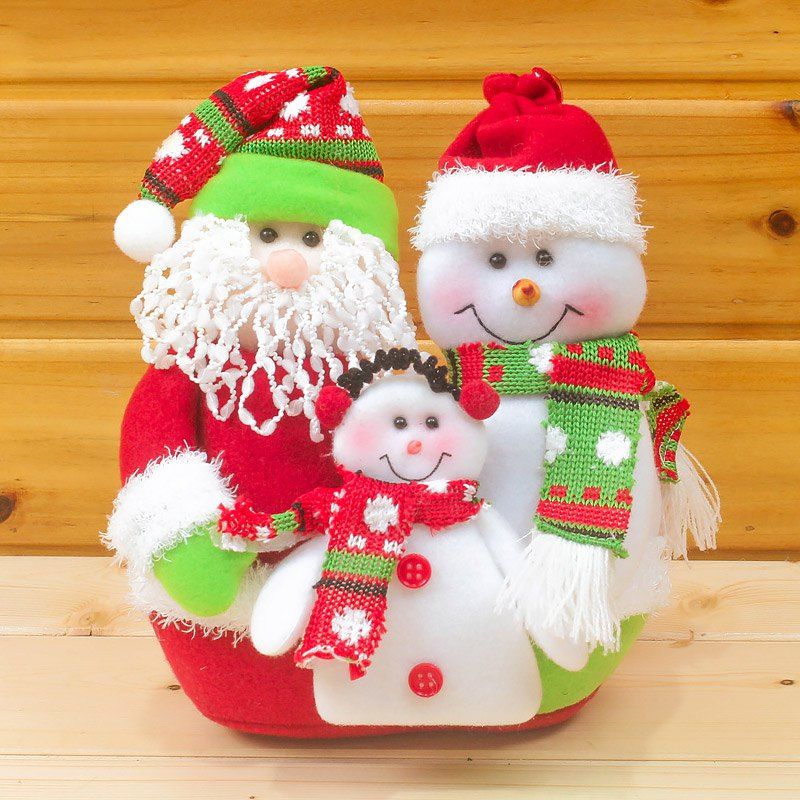 

Christmas Decorations Cloth Creative Santa Claus and Snowman Doll, White