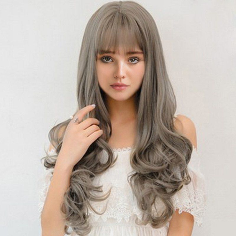 40 Vyjti Aoki Linen Gray Dlinnaya Prozrachnaya Bahroma Volnistye Sinteticheskij Parik Rosegal Russia