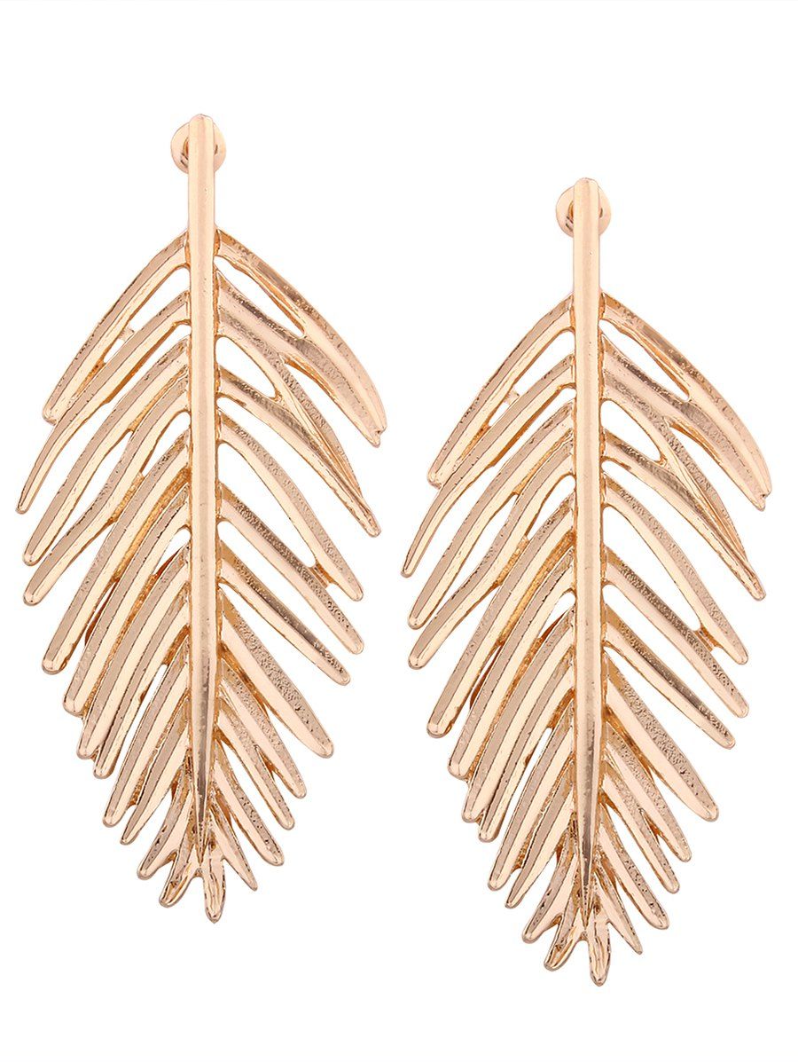 

Metal Leaf Vintage Earrings, Golden