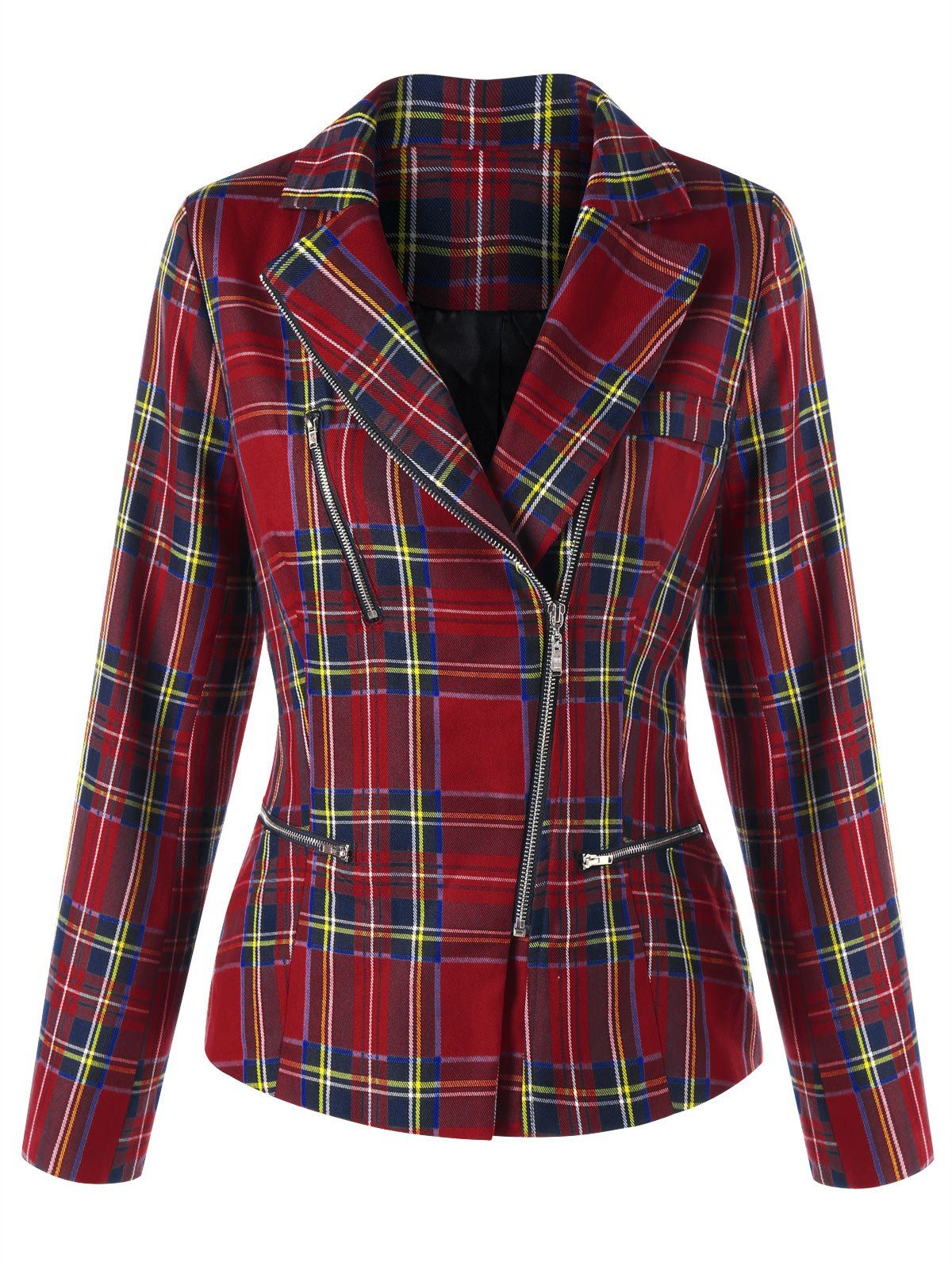 

Zip Fly Plaid Jacket, Checked
