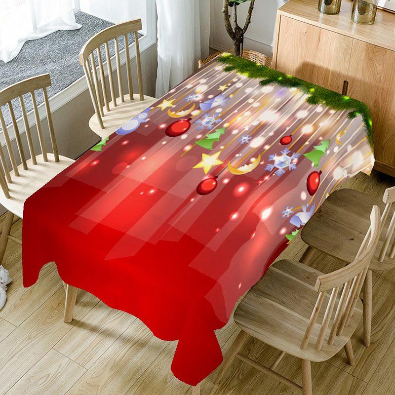 

Christmas Ball Pattern Table Cloth, Colorful
