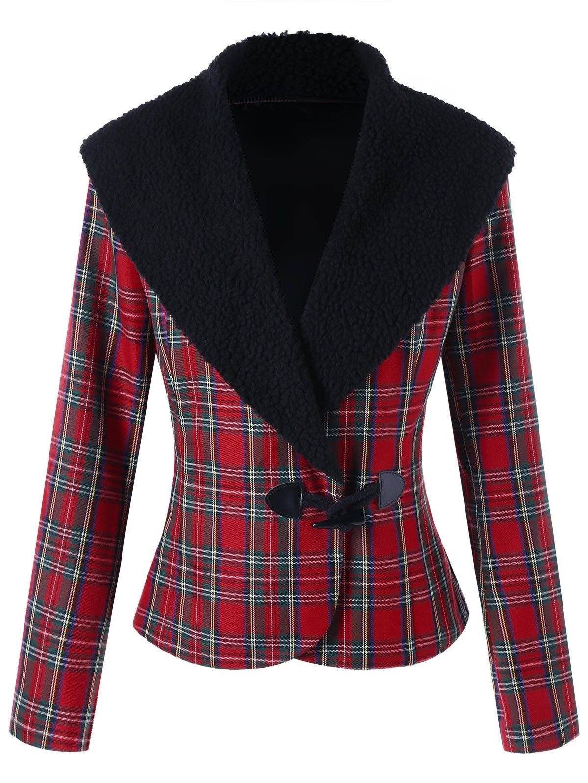 

Plaid Horn Button Jacket, Checked