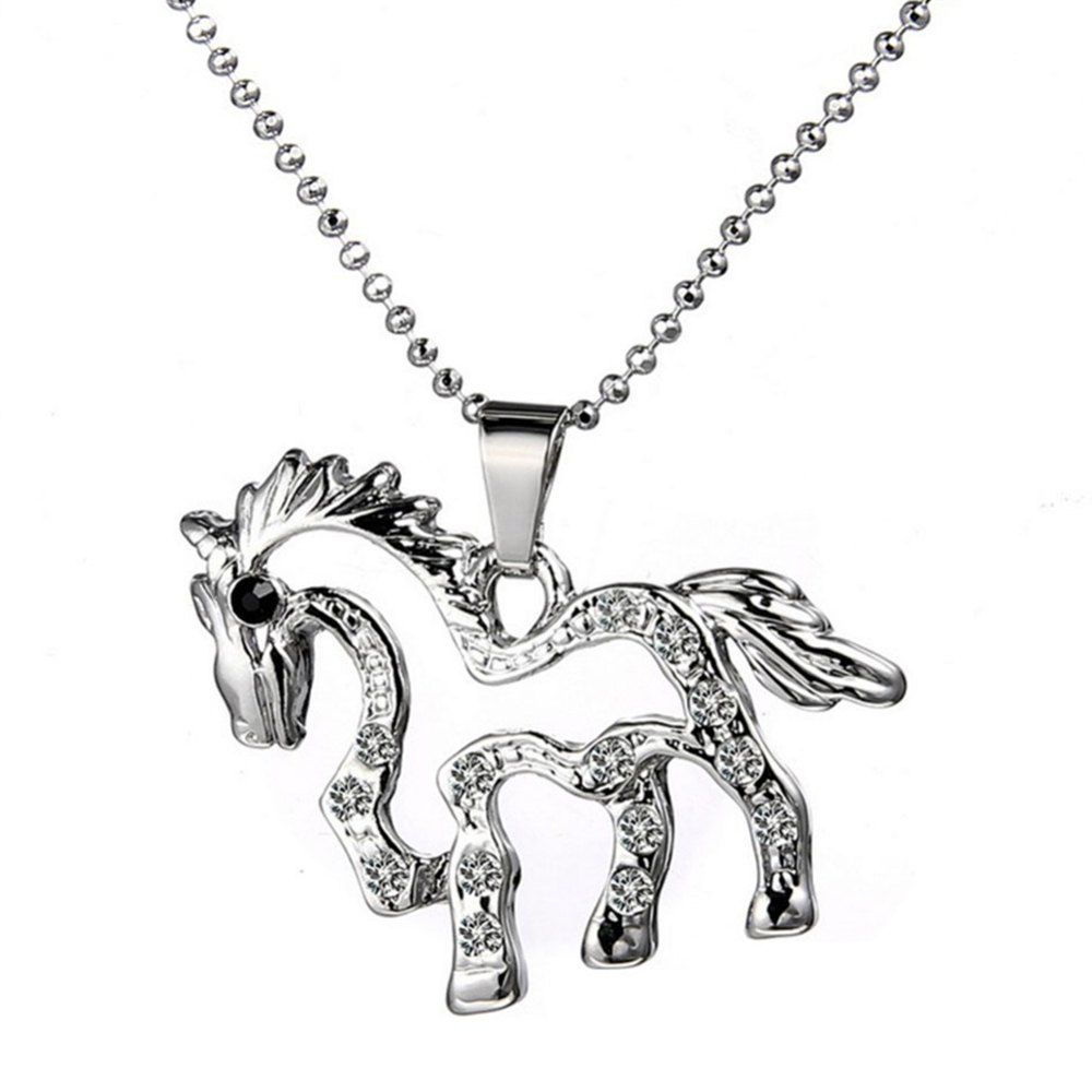 [38% OFF] Delicate Pegasus Fake Diamond Pendant Necklace | Rosegal