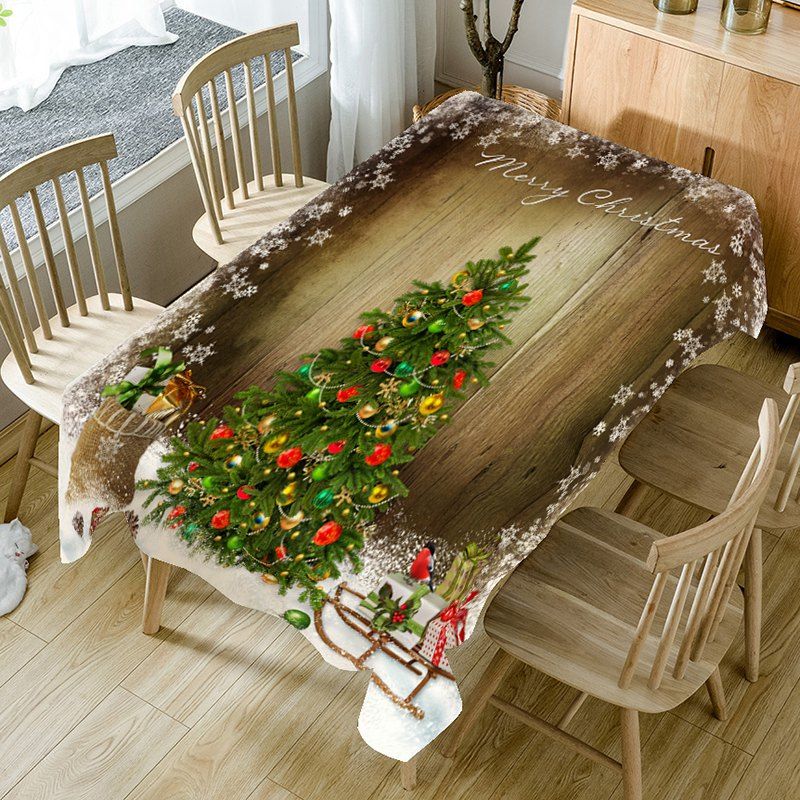 

Christmas Tree Patterned Table Cloth, Colorful