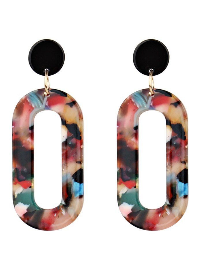 

Vintage Acrylic Oval Stud Drop Earrings, Red