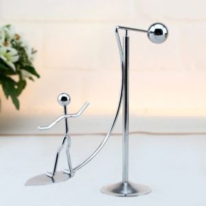 

Rotating Balance Man Shape Iron Ornaments, Silver