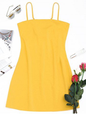 Spaghetti Strap Yellow Dress