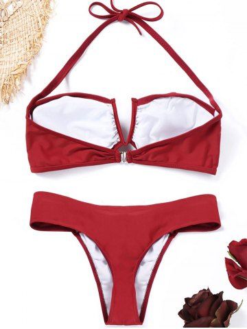Halter V-wired Thong Bikini Set