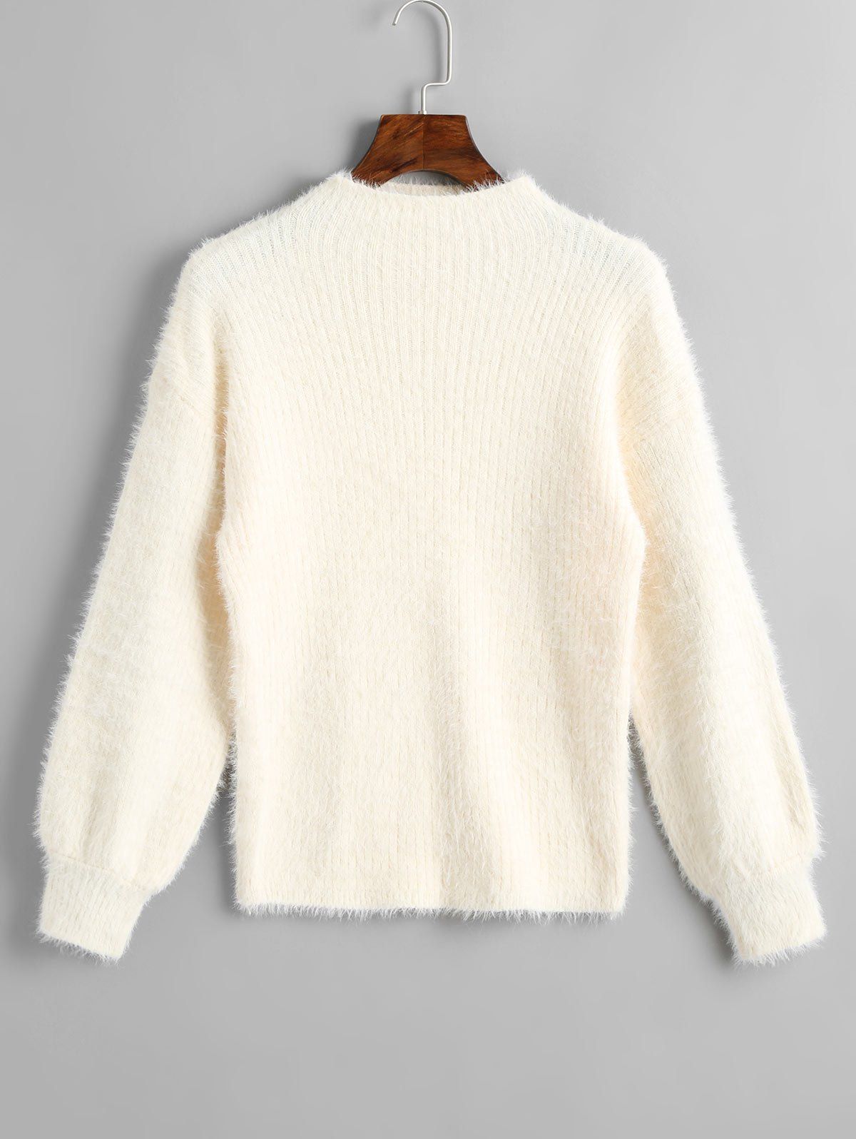 

Plain Slash Neck Sweater, Off-white