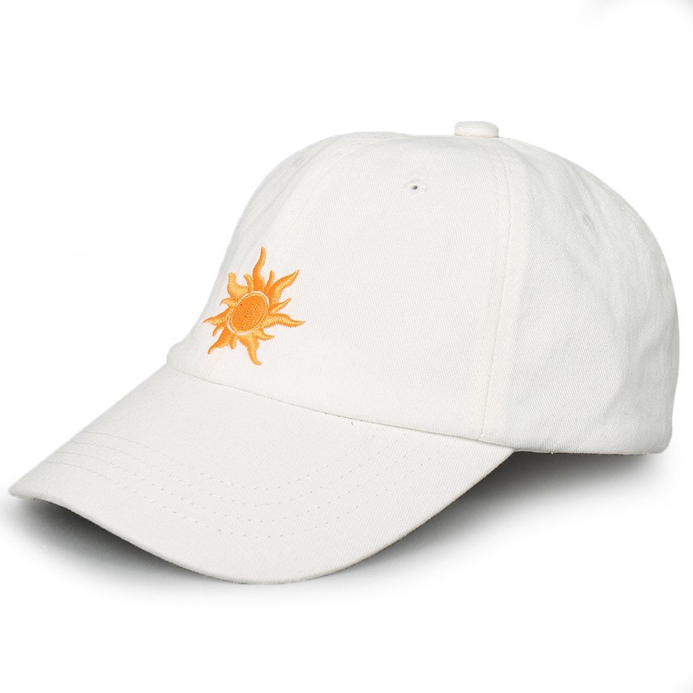 

Cartoon Sun Pattern Embroidery Baseball Cap, White