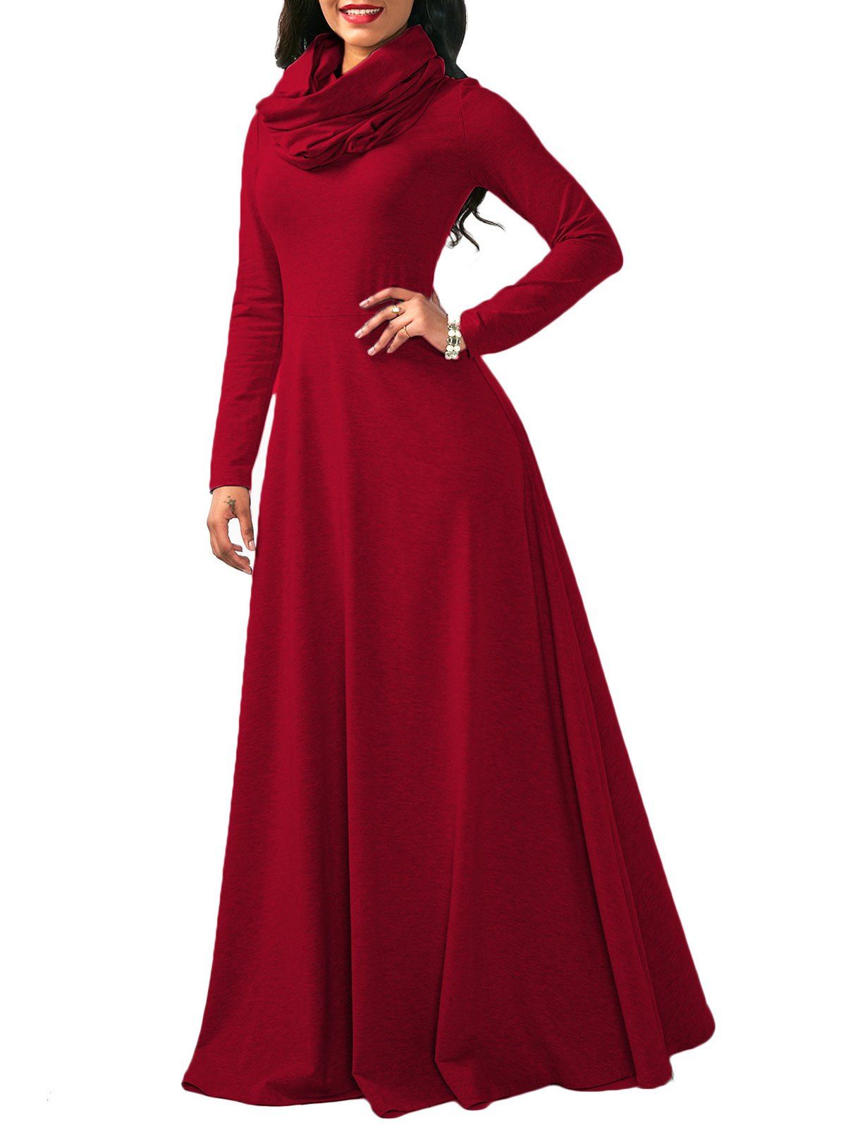 Long Sleeve Cowl Dress