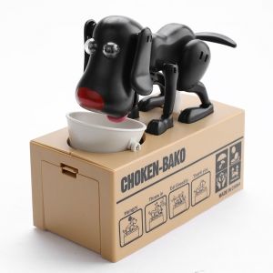 

Dog Eating Money Box Choken Bako Dog Piggy Bank, Black